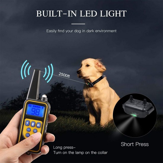 dog training collar 800 Yards remote rechargeable and waterproof dog trainer